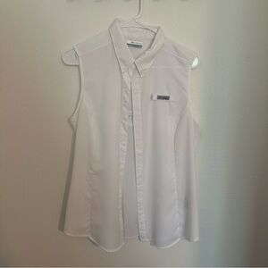 Columbia White Mesh-Lined Shirt
